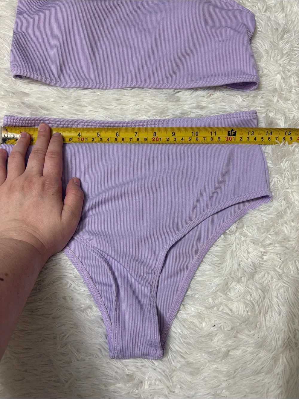 NWOT Light Purple Ribbed 2 Piece Swim Set Youth Teen Size 13Y